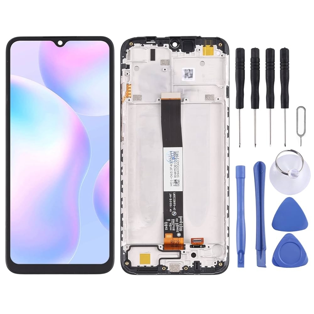LCD XIAOMI REDMI 9A / REDMI 9C / REDMI 10A BLACK WITH FRAME Original (Service packing)