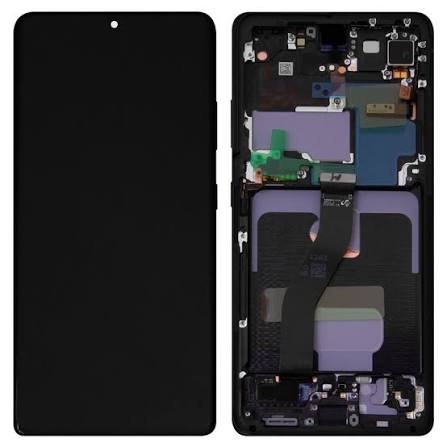 LCD SAMSUNG S21 ULTRA 5G / G998 BLACK WITH FRAME ORIGINAL (SERVICE PACK)