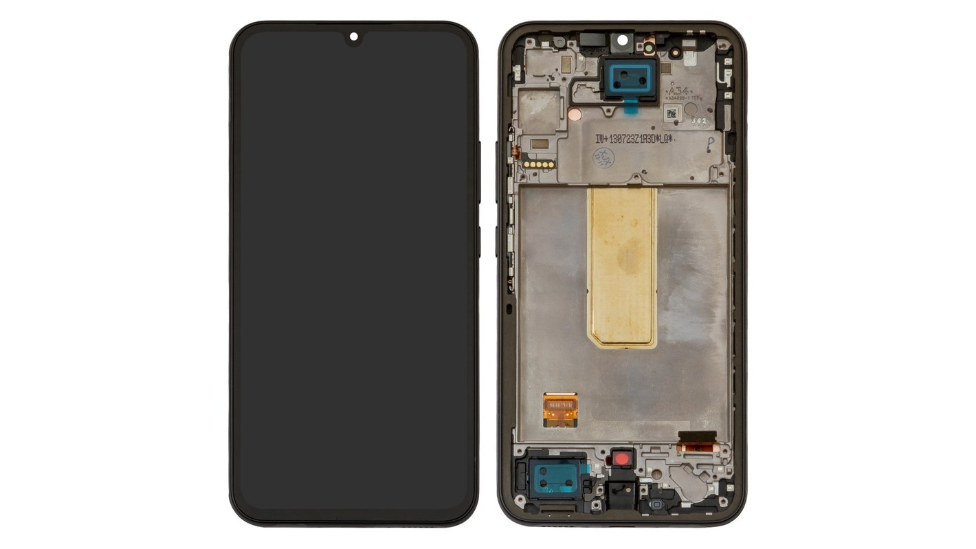 LCD SAMSUNG A34 / A346 BLACK WITH FRAME IPS (KAIKU)